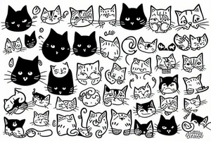 silly cat fluffy tattoo idea