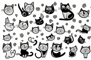 silly cat fluffy tattoo idea