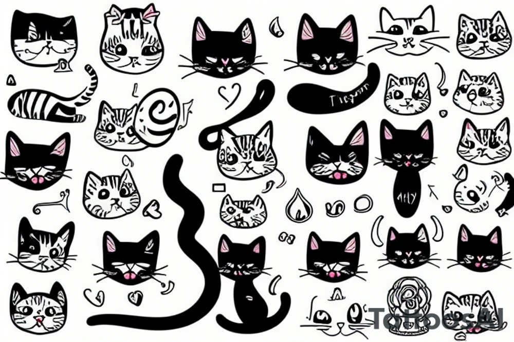silly cat tattoo idea