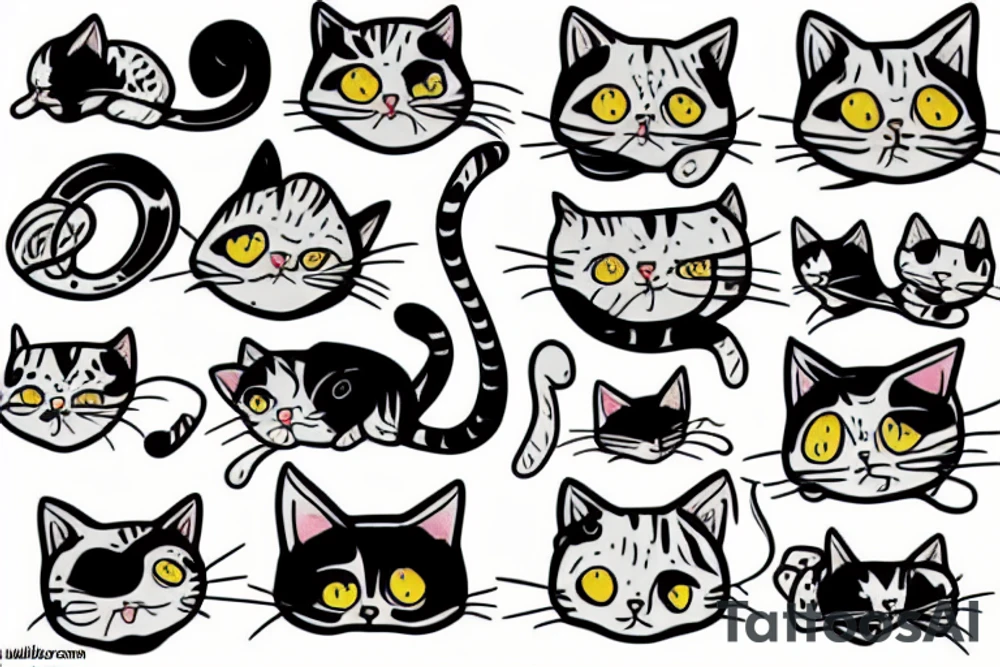 silly cat tattoo idea