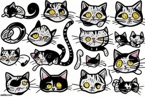 silly cat tattoo idea