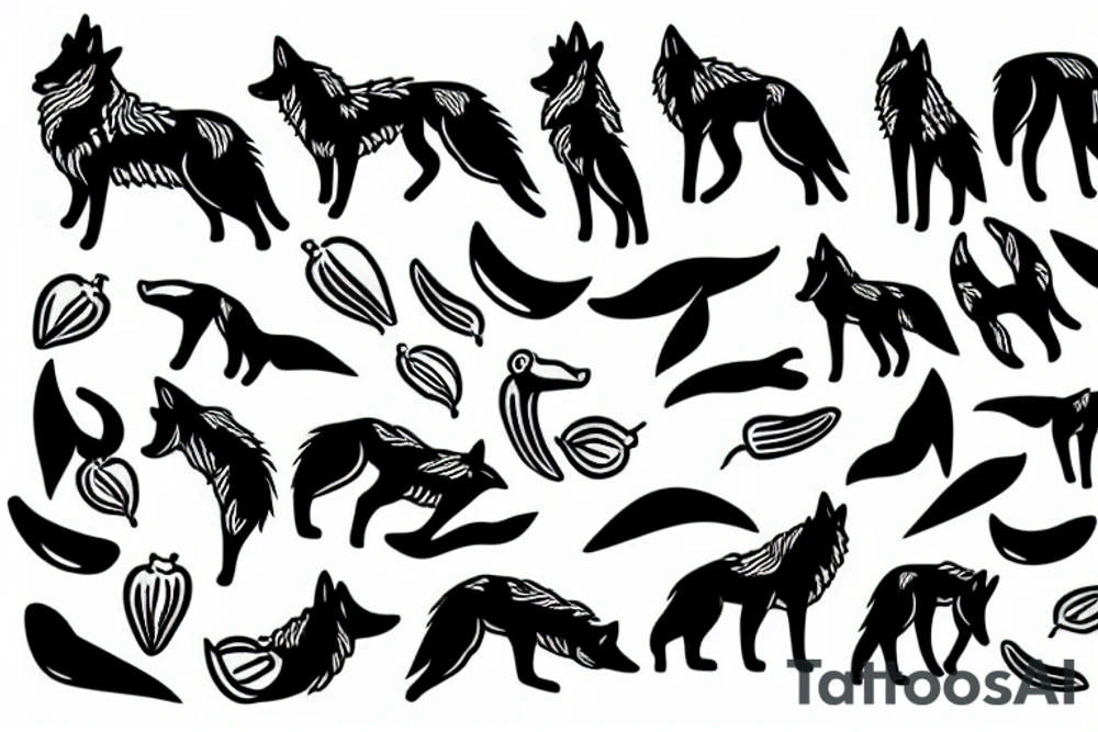 wolf with a pepper tattoo idea