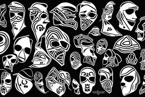 man with a bandana masking his face and you see his back, he wears a plate carriere and holds a tomahwak tattoo idea