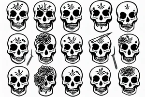 a skeleton with a knife in its hand tattoo idea