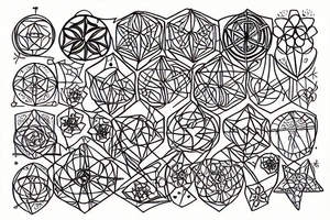metatron cube with flowers of life around tattoo idea