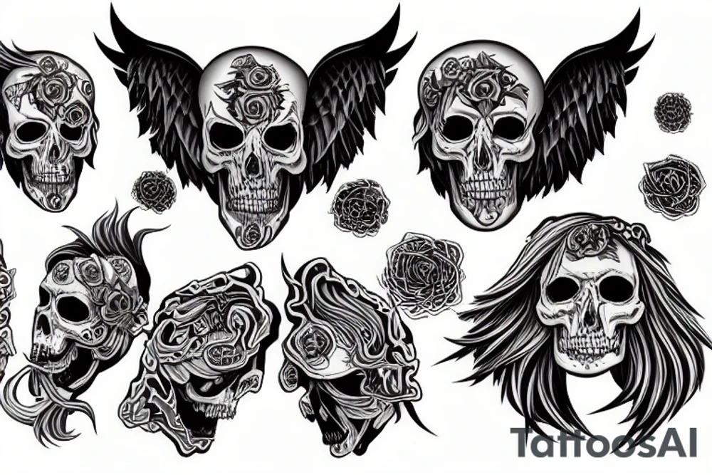 half angel half death tattoo idea