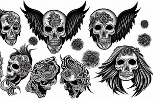 half angel half death tattoo idea