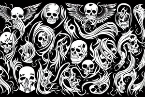 half angel half death tattoo idea
