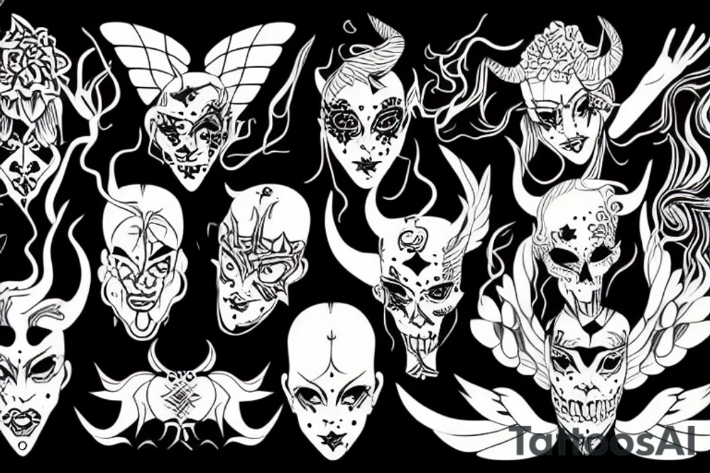 A person being half devil half angel tattoo idea