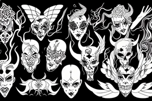 A person being half devil half angel tattoo idea