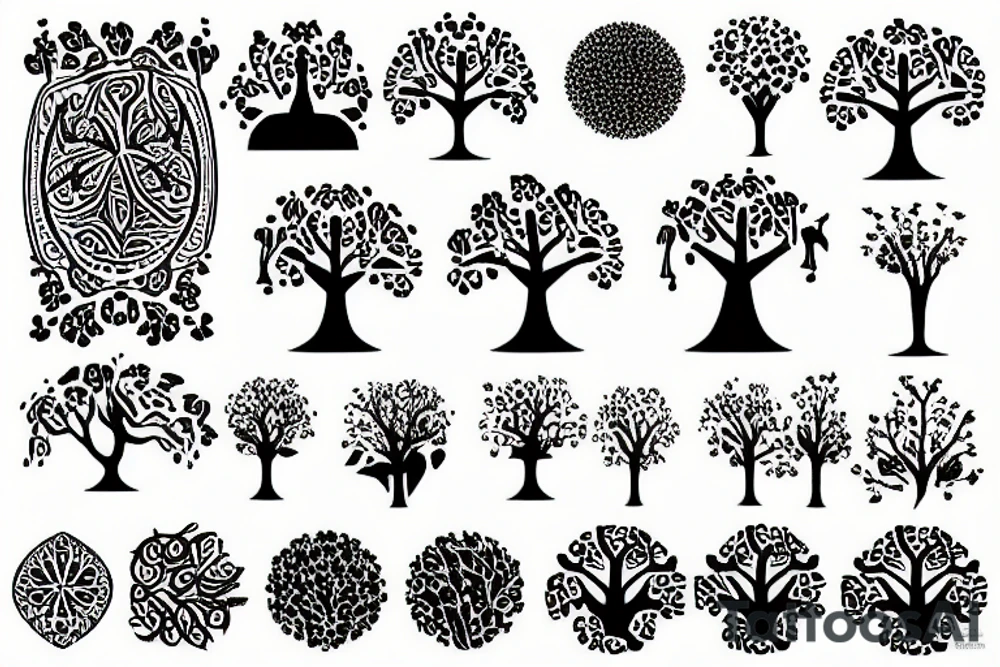 tree of life with flowers of creation tattoo idea
