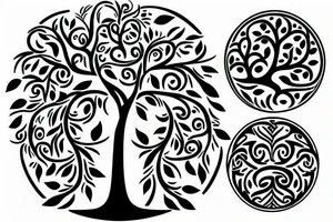 tree of life with flowers of creation tattoo idea
