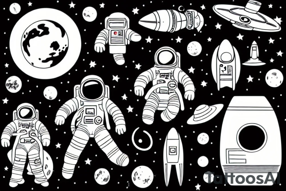 an astronaut watching the earth explode tattoo idea