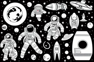 an astronaut watching the earth explode tattoo idea
