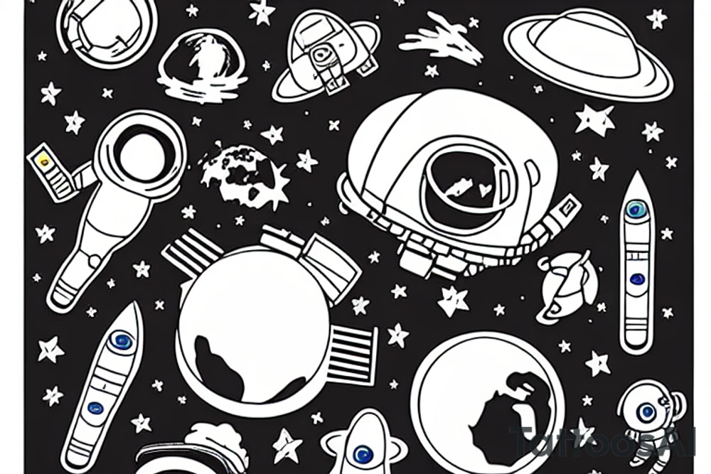 an astronaut watching the earth explode tattoo idea