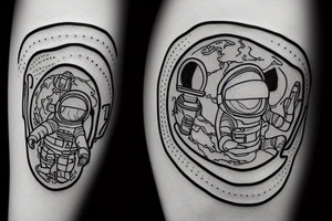 an astronaut watching the earth explode tattoo idea
