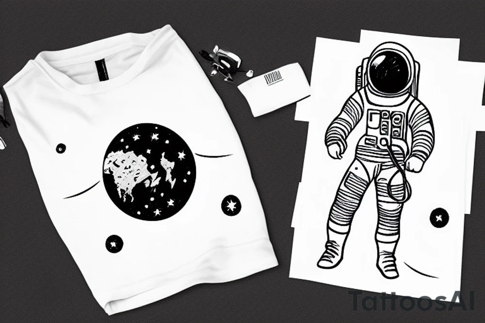 an astronaut watching the earth explode tattoo idea