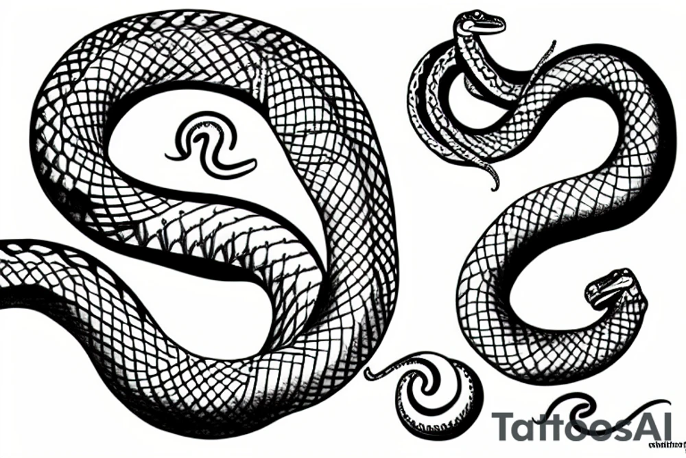 Two snakes around a moon tattoo idea