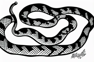 A snake eating The tail tattoo idea