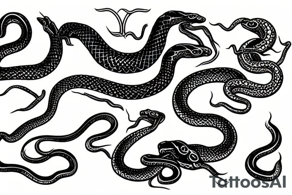 A snake eating The tail tattoo idea