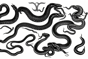 A snake eating The tail tattoo idea