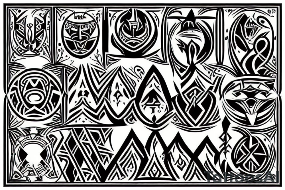 a tribal sign in a medieval style tattoo idea