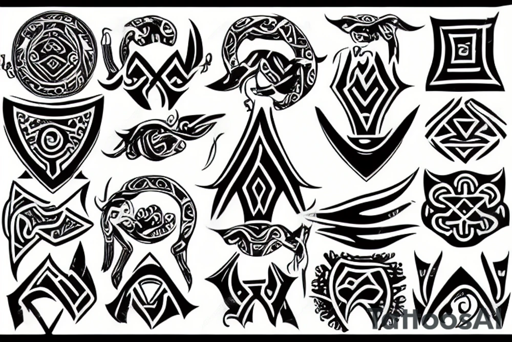a tribal sign in a medieval style tattoo idea