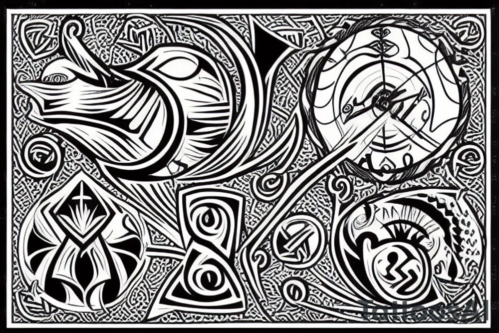 a tribal sign in a medieval style tattoo idea