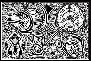 a tribal sign in a medieval style tattoo idea