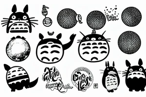 Totoro riding a disco ball tattoo idea