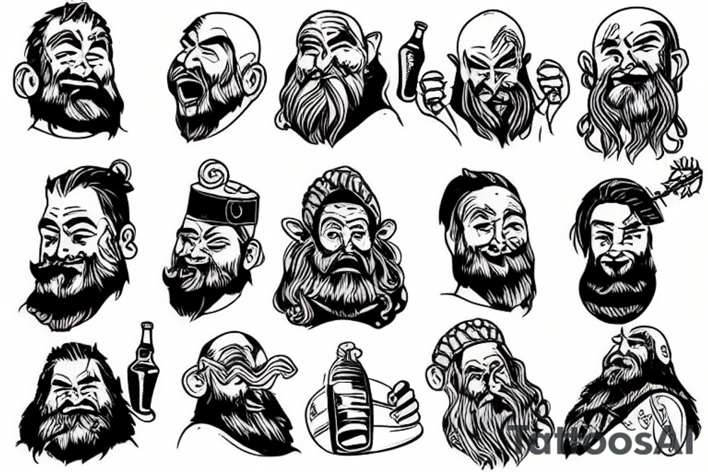 dwarf chugging beer tattoo idea