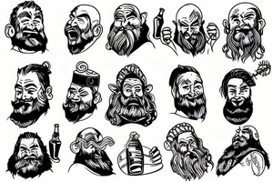 dwarf chugging beer tattoo idea