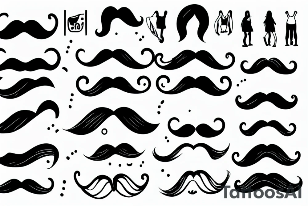 woman with a moustache on a skateboard tattoo idea
