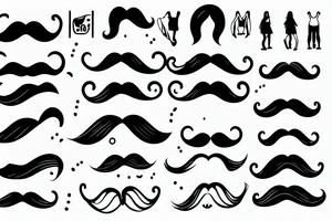 woman with a moustache on a skateboard tattoo idea