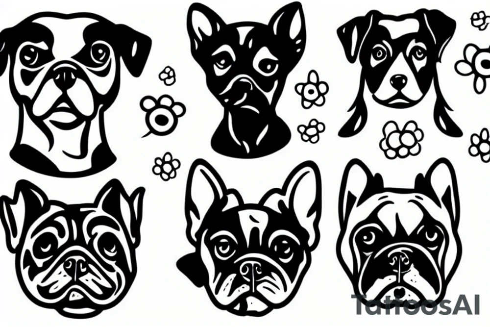 dog and girl tattoo idea