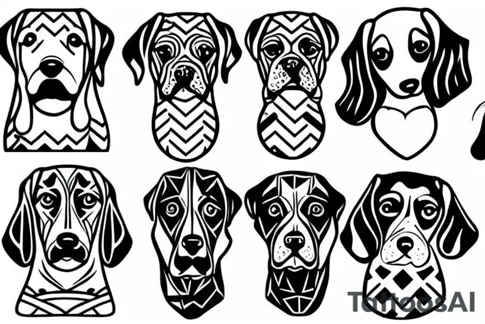 dog and girl tattoo idea