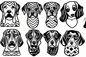 dog and girl tattoo idea