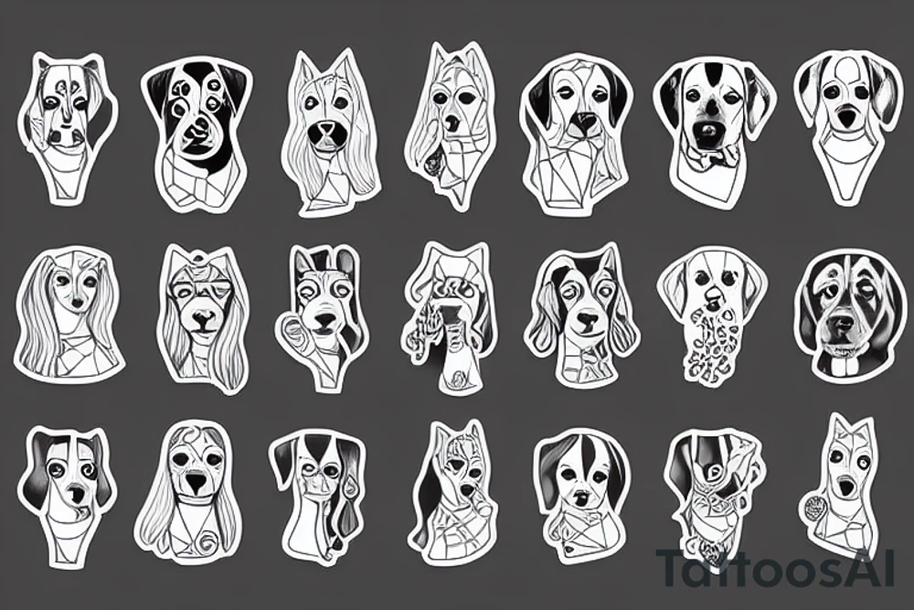 dog and girl tattoo idea