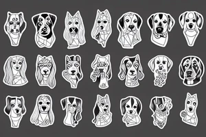 dog and girl tattoo idea