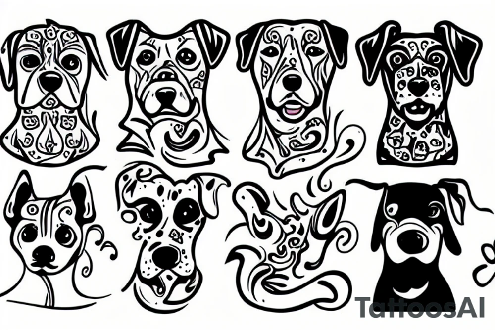dog and girl tattoo idea
