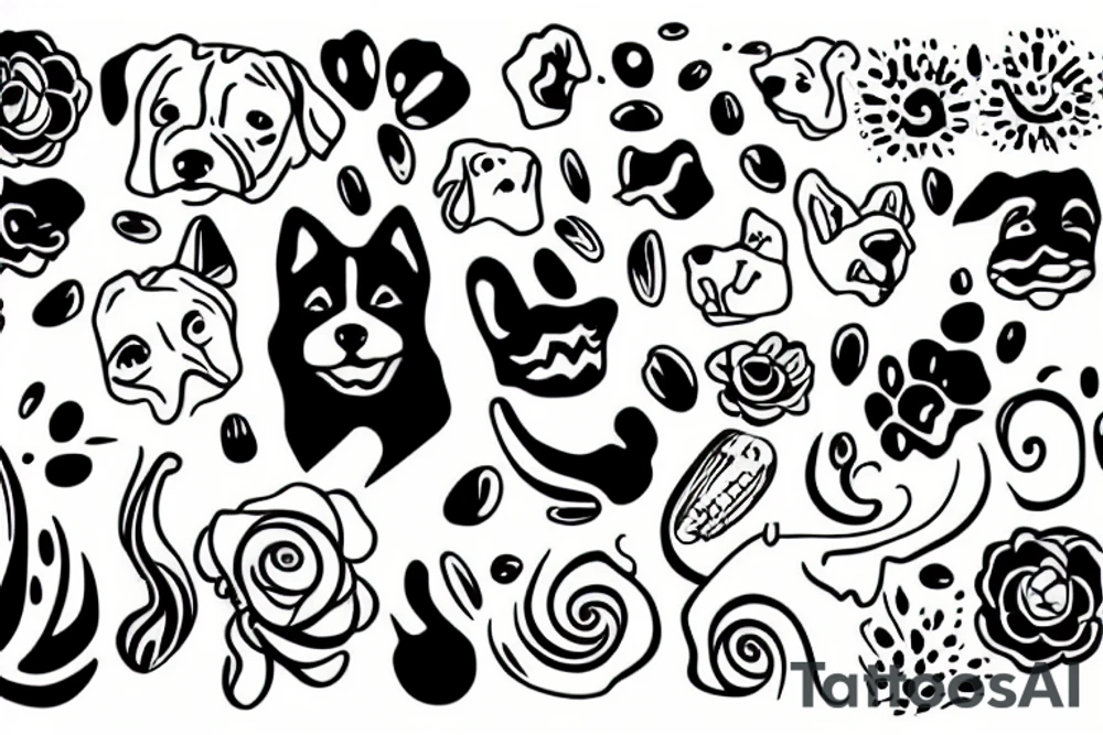 dog and girl tattoo idea