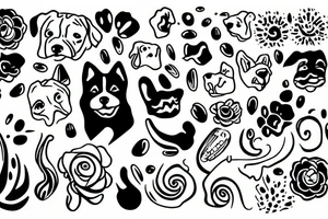dog and girl tattoo idea
