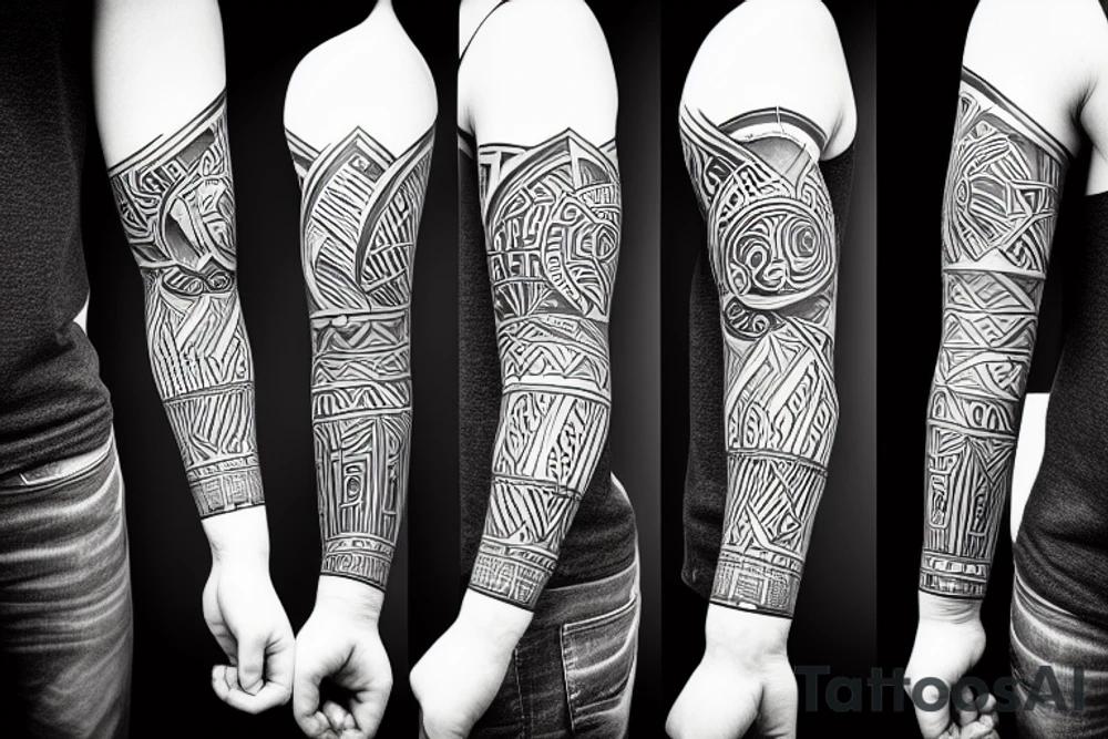 a man's arm with a large fist tattoo idea