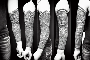 a man's arm with a large fist tattoo idea