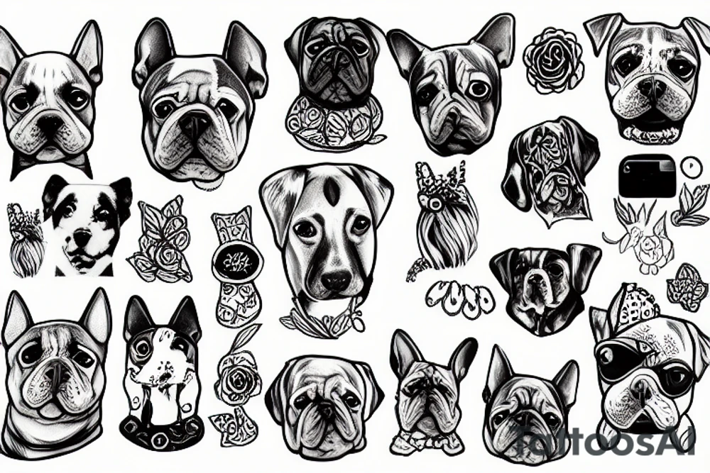 dog and girl tattoo idea