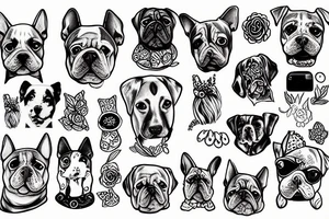 dog and girl tattoo idea