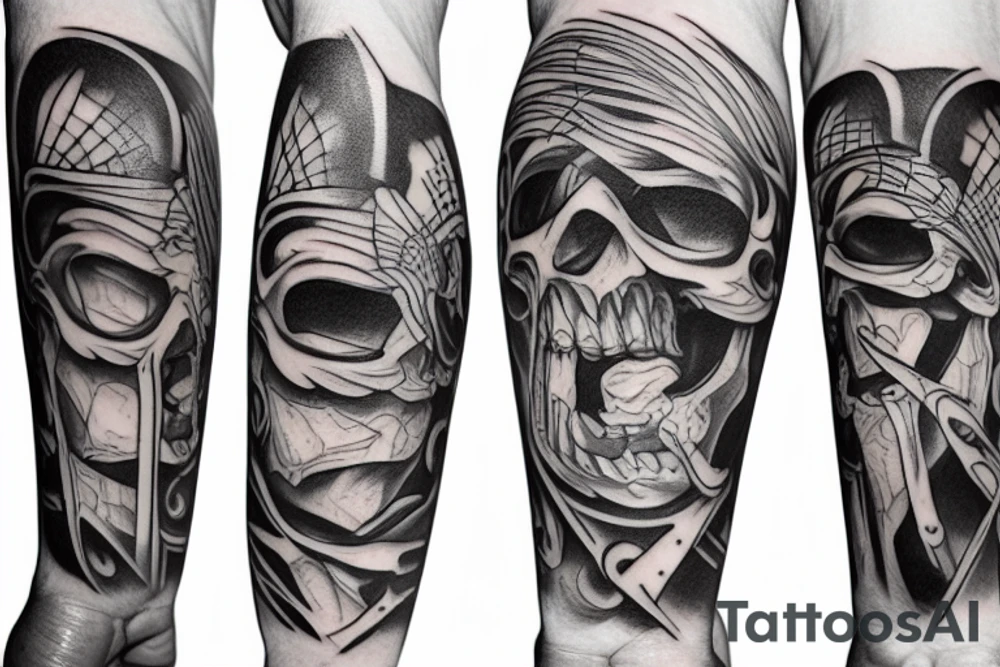 a man's arm with a large fist tattoo idea