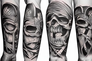 a man's arm with a large fist tattoo idea