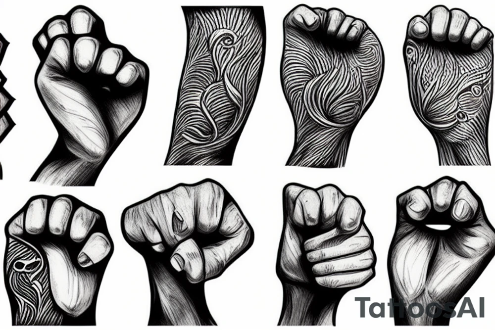 a large hairy fist tattoo idea