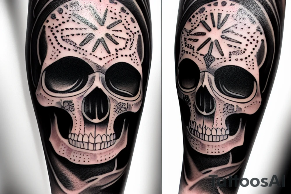 self love body touch dark skull tattoo idea